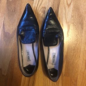 Miu Miu black leather flats